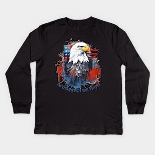 In Dispatch We Trust 4th of July 911 Dispatcher Gift for Thin Gold Line First Responders Kids Long Sleeve T-Shirt